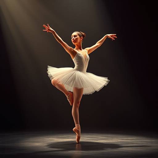 A ballet dancer gracefully executing a pirouette during a performance.