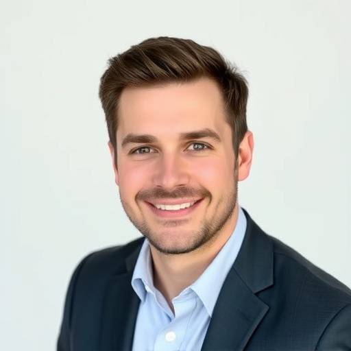 Headshot of Benjamin Parker, head of music, looking confident and professional.